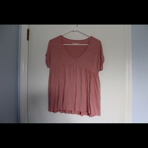 Pink Flowy Babydoll Shirt